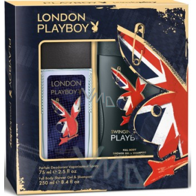 Playboy London parfémovaný deodorant sklo pro muže 75 ml + sprchový gel 250 ml, kosmetická sada Playboy London parfémovaný deodorant sklo pro muže 75 ml + sprchový gel 250 ml, kosmetická sada