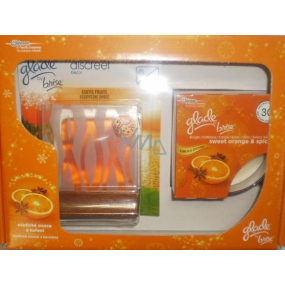 Glade by Brise Exotické ovoce a koření Discreet Decor 12 g + vonná svíčka ve skle doba hoření až 30 hodin 120 g, dárková sada
