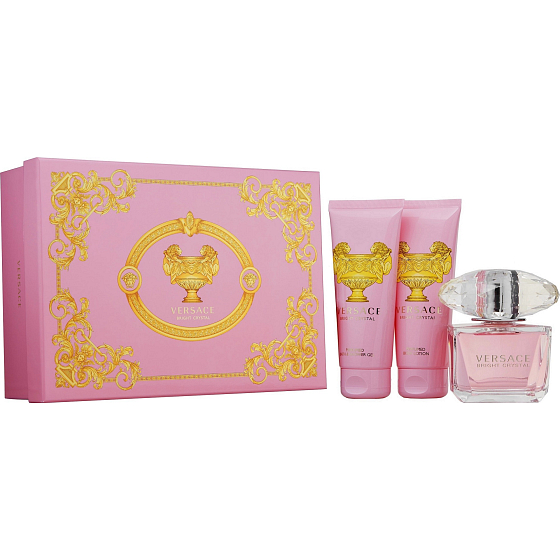 Versace Bright Crystal toaletní voda pro ženy 50 ml + tělové mléko 50 ml + sprchový gel 50 ml, dárková sada