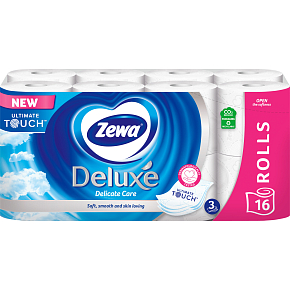 Zewa Deluxe Delicate Care 3vrstvý toaletní papír, 16 rolí, 19,3 m role