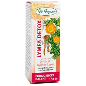 Dr. Popov Lymfa Detox oryginalne ziołowe krople zawierające tradycyjnie używane zioła o działaniu detoksykacyjnym 100 ml