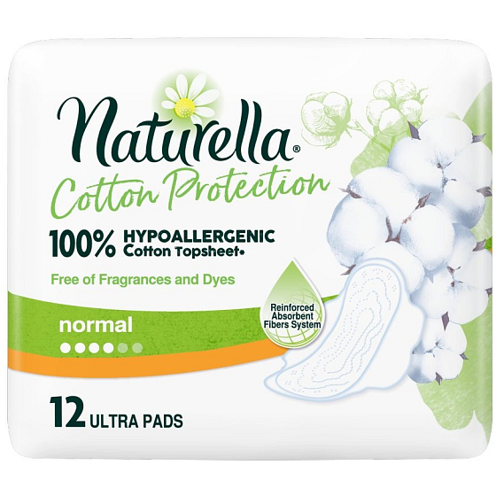 Naturella Cotton Protection Ultra Normal hygienické vložky s křidélky 12 kusů
