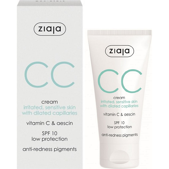 Ziaja CC krem SPF10 dla skóry wrażliwej z rozszerzonymi naczyniami 50 ml
