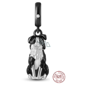 Zawieszka ze srebra próby 925 Pies - Border Collie, element do bransoletki