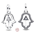 Charm Srebrna 925 Mini medalion Ręka Fatimy, zawieszka na bransoletkę symbol