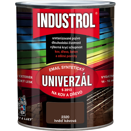 Industrol S2013 uniwersalny połysk farba do metalu i drewna, 2320 kawa brązowa, 600 ml
