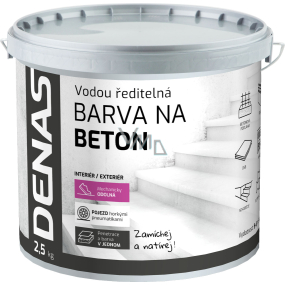 DENAS NA BETON vrchní barva na beton, 0110 šedý, 2,5 kg DENAS NA BETON vrchní barva na beton, 0110 šedý, 2,5 kg