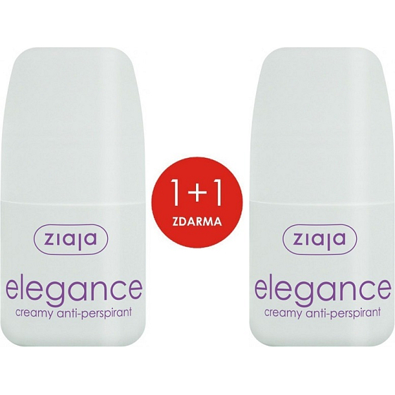 Ziaja Elegance Creamy kuličkový antiperspirant deodorant krémový roll-on pro ženy 2 x 60 ml, duopack