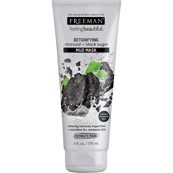Freeman Feeling Beautiful Aktivní uhlí a Černý cukr bahenní pleťová maska pro normální a smíšenou pleť 175 ml