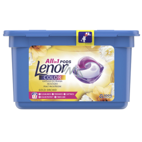 Lenor Color 2v1 Gold Orchid vůně vanilky, mimózy, růží a broskví gelové kapsle na praní barevného prádla 13 kusů