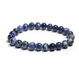 Sodalit bransoletka elastyczna naturalny kamień, kuleczka 8 mm / 16 - 17 cm, kamień komunikacji