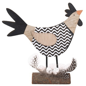 Kurczak czarno-biały na postawie 25 cm