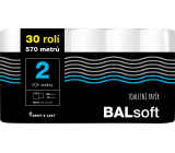 BALsoft 2-warstwowy papier toaletowy, 30 rolek, 19 m rolka