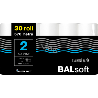 BALsoft 2-warstwowy papier toaletowy, 30 rolek, 19 m rolka