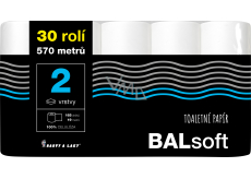 BALsoft 2-warstwowy papier toaletowy, 30 rolek, 19 m rolka