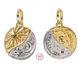 Charm Sterlingové stříbro 925 Slunce a Měsíc – harmonie světla a tmy, přívěsek na náramek vesmír