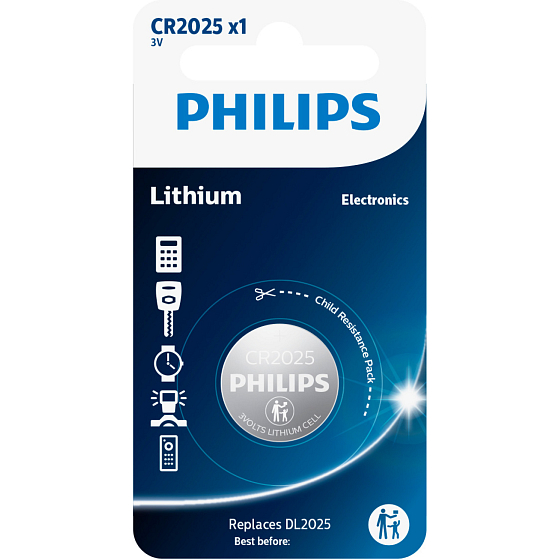 Baterie Philips Lithium CR2025 1 ks 3V