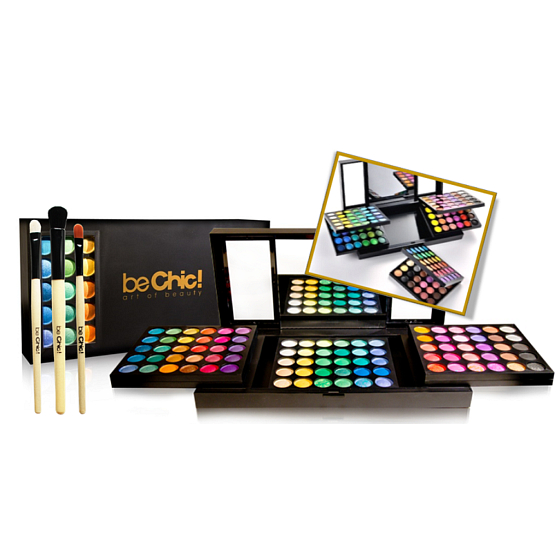 Be Chic! Future Art kosmetická paleta 180 očních stínů + 3 kosmetické štětce, kosmetická sada