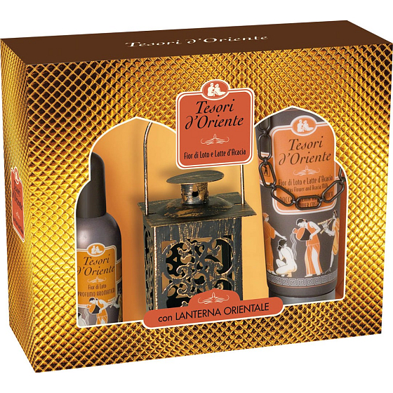 Tesori d Oriente Fior di Loto toaletní voda 100 ml + sprchový gel 250 ml + lucerna, pro ženy dárková sada