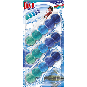 Dr. Devil WC Bicolor 5ball polar aqua zawieszany blok do WC, 3× 35 g