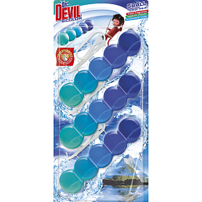 Dr. Devil WC Bicolor 5ball polar aqua zawieszany blok do WC, 3× 35 g