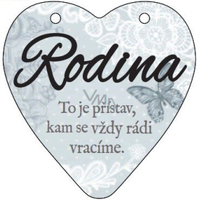 Albi Závěsná plaketka srdce Rodina 9 cm x 10 cm