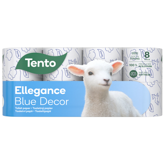 Ten Ellegance Blue Decor delikatny papier toaletowy 156 arkuszy 3 warstwy 8 sztuk