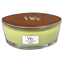 WoodWick Willow - Vrbové květy vonná svíčka s dřevěným širokým knotem a víčkem sklo loď 453 g