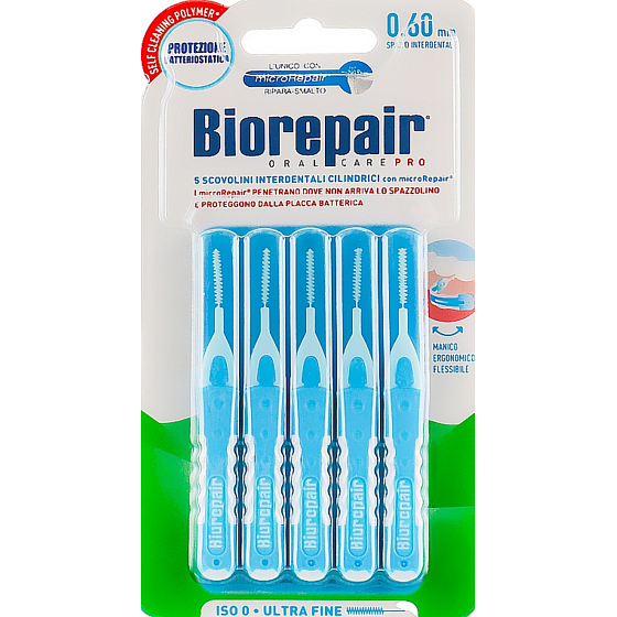 Biorepair Super Fine szczoteczki międzyzębowe 0,6 mm jasnoniebieskie 5 sztuk
