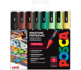 Posca Uniwersalny zestaw markerów akrylowych 1,8 - 2,5 mm Earth mix ziemistych tonów 8 sztuk PC-5M