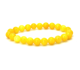 Aventuryn żółty elastyczny naturalny kamień, kulka 8 mm / 16 - 17 cm, kamień szczęścia