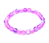 Opalit fioletowy matowy bransoletka elastyczna, syntetyczny kamień kuleczka 6 mm / 16 cm, dla dzieci, kamień przełamania i nadziei