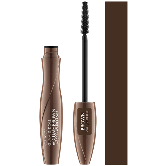 Catrice Glam & Doll Volume řasenka hnědá, voděodolná, 10 ml. Řasenka pro intenzivní objem a dlouhotrvající efekt, která je odolná vůči vodě a rozmazání.