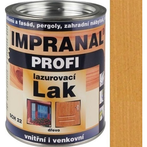 Impranal Profi lazurovací lak silnovrstvý pro dřevěné povrchy v exteriérech, interiérech SCH 22 Dub Antik 0,75 l