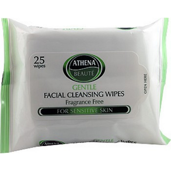 Athena Beauté Gentle Facial Cleansing Wipes Odličovací vlhčené ubrousky 25 kusů