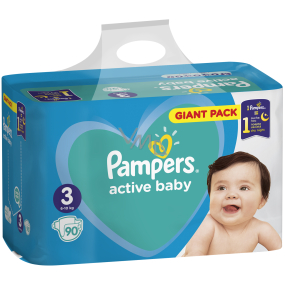 Pampers Active Baby Giant Pack 3 Midi 6-10 kg pieluchy anatomiczne 90 sztuk