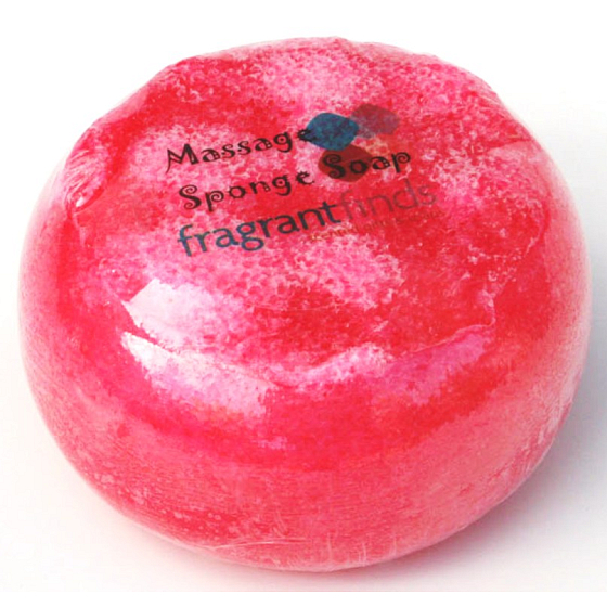 Fragrant Red Delicious Glycerinowe mydło masażne z gąbką wypełnioną zapachem DKNY Red Delicious w kolorze czerwonym 200 g