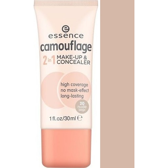 Essence Camouflage 2v1 make-up a korektor 20 Nude Beige 30 ml