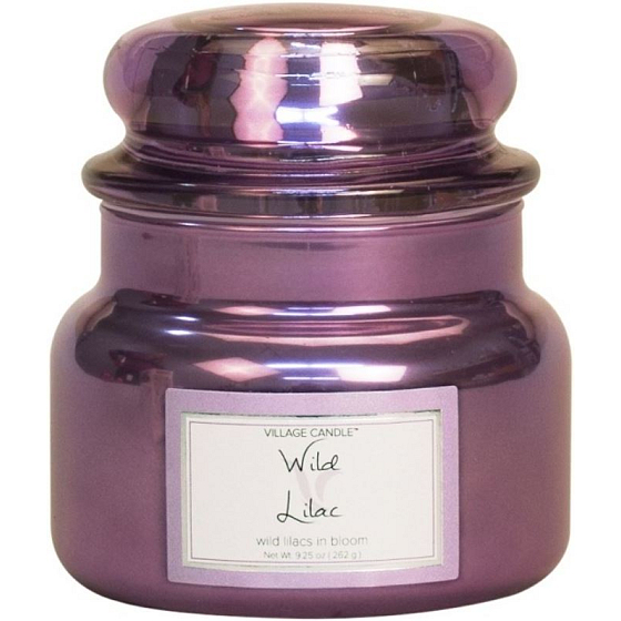 Village Candle Divoký šeřík - Wild Lilac vonná svíčka ve skle 2 knoty 262 g