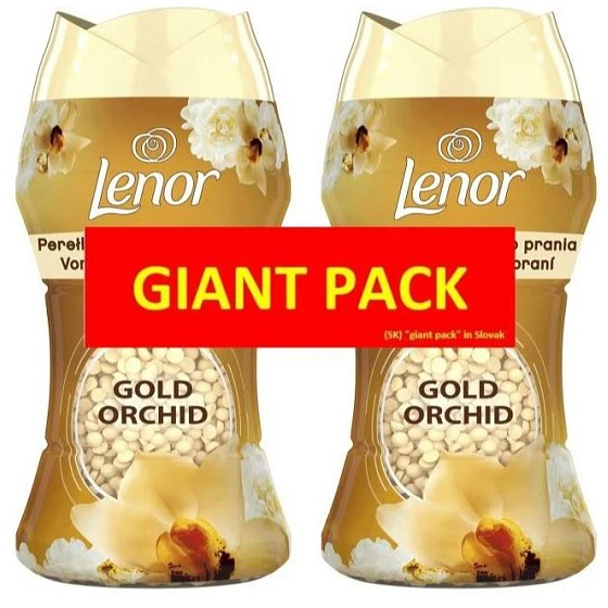 Lenor Gold Orchid zapach wanilii, mimozy, miodowych róży i brzoskwiń perfumowane kulki do bębna pralki 2 x 140 g, duopack