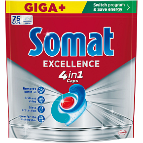 Somat tabletki do zmywarki Excellence 4w1, 75 szt.