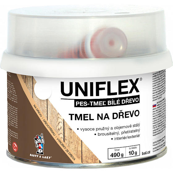 Uniflex PES-TMEL drewno, tmel na dřevo, biały, 500 g