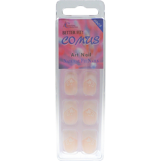 Absolute Cosmetics Comus Art Nail umělé nehty francouzská manikúra se srdíčky FMN04 20 kusů