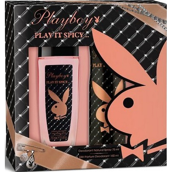 Playboy Play It Spicy parfémovaný deodorant sklo pro ženy 75 ml + deodorant sprej 150 ml, kosmetická sada