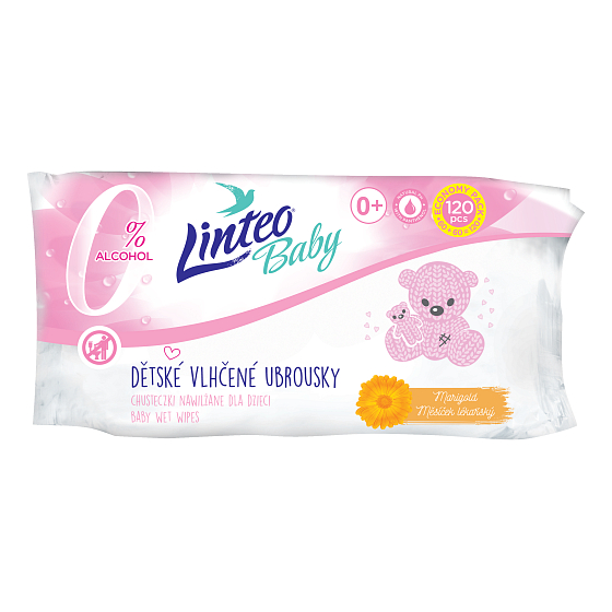 Linteo Baby Měsíček lékařský vlhčené ubrousky pro děti 120 kusů