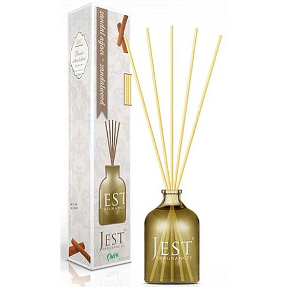 Cimen Jest Santalové dřevo aroma difuzér s přírodními ratanovými tyčinkami pro postupné uvolňování vůně 100 ml