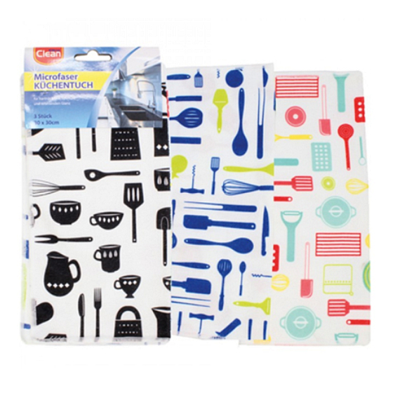 Elina Clean Microfibre Cloth univerzální utěrka z mikrovlákna 30 x 30 cm 3 kusy