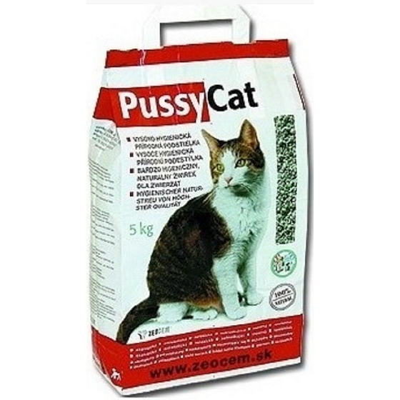 Pussy cat přírodní minerální podestýlka pro kočky a ostatní domácí zvířata 5 kg taška