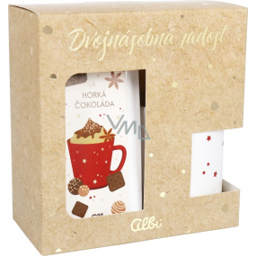 Albi Červená sada hrnek 250 ml + horká čokoláda 60 g, dárková sada