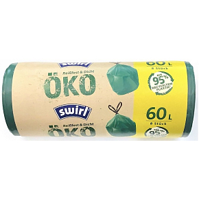 Melitta Swirl EKO worki na śmieci z zamknięciem 60 litrów, 68 x 73 cm, 27 µ, 8 sztuk